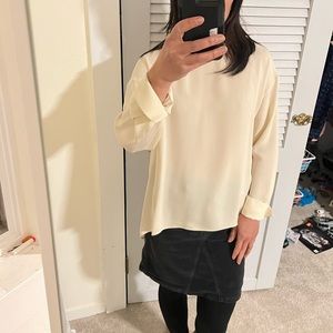 Theory cream silk blouse new with tags